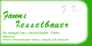 fanni kesselbauer business card